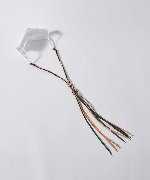 UNITED ARROWS（ユナイテッドアローズ）の「▲＜amarillo（アマリージョ）＞フリンジ マスクストラップ■■■（マスク・メンズ・その他1/ブラック/ナチュラル・FREE）」の3枚目の写真