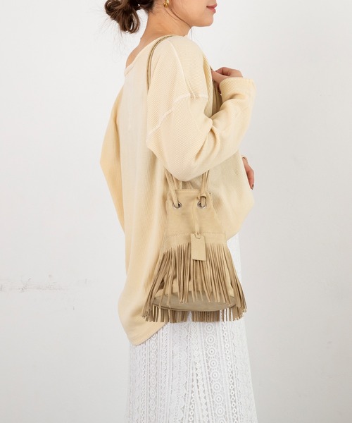 PICHI（ピイチ）の「フリンジショルダーBAG（ショルダーバッグ・レディース・ブラック/ベージュ/ブラウン/イエロー・FREE）」の7枚目の写真