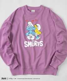 make a ray!（メイク ア レイ！）の「【THE SMURFS/スマーフ】ビッグシルエット イラスト プリントトレーナー/スウェット（スウェット・レディース）」