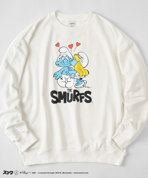 The Smurfs スマーフ ビッグシルエット イラスト プリントトレーナー スウェット スウェット Make A Ray メイク ア レイ のファッション通販 Zozotown