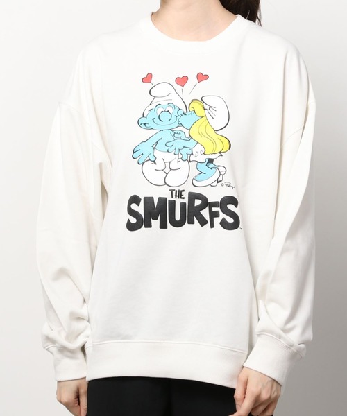 make a ray!（メイク ア レイ！）の「【THE SMURFS/スマーフ】ビッグシルエット イラスト プリントトレーナー/スウェット（スウェット・レディース・ホワイト系その他/ホワイト/チャコールグレー/グレー系その他/パープル系その他/ターコイズブルー/パープル・M/XL/L）」の15枚目の写真