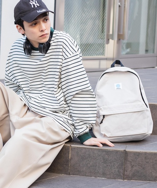 WEGO（ウィゴー）の「WEGO/ナイロンデイパック（バックパック/リュック・メンズ・ネイビー/グリーン/オレンジ/オフホワイト/グレー/ブラック・FREE）」の9枚目の写真