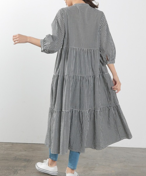 Honeys（ハニーズ）の「ティアードワンピース（ワンピース・レディース・ホワイト/ブラック/ミント/ラベンダー/ホワイト×ブラック・S/M/L）」の14枚目の写真