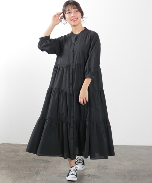 Honeys（ハニーズ）の「ティアードワンピース（ワンピース・レディース・ホワイト/ブラック/ミント/ラベンダー/ホワイト×ブラック・S/M/L）」の16枚目の写真