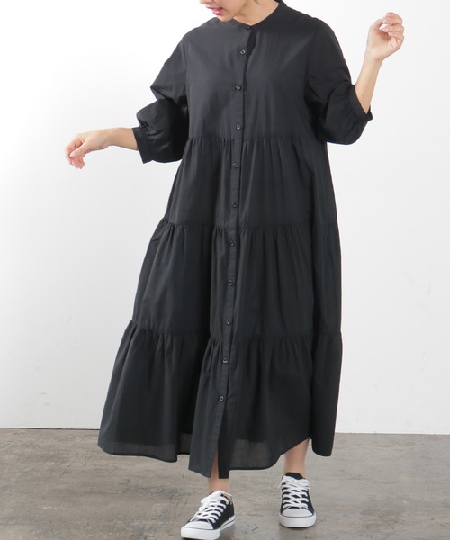 Honeys（ハニーズ）の「ティアードワンピース（ワンピース・レディース・ホワイト/ブラック/ミント/ラベンダー/ホワイト×ブラック・S/M/L）」の17枚目の写真