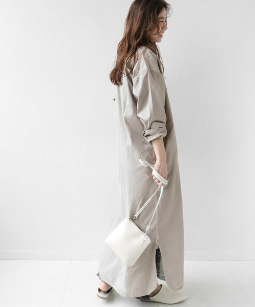 ARMEN(アーメン)の「【ARMEN/アーメン】 UTILITY BAND COLLAR LONG OP POPLI:ワンピース◆(ワンピース・レディース・ベージュ/グレー・FREE)」の6枚目の写真