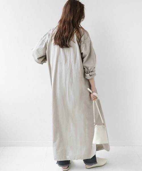 ARMEN(アーメン)の「【ARMEN/アーメン】 UTILITY BAND COLLAR LONG OP POPLI:ワンピース◆(ワンピース・レディース・ベージュ/グレー・FREE)」の7枚目の写真