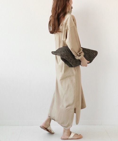 ARMEN(アーメン)の「【ARMEN/アーメン】 UTILITY BAND COLLAR LONG OP POPLI:ワンピース◆(ワンピース・レディース・ベージュ/グレー・FREE)」の12枚目の写真