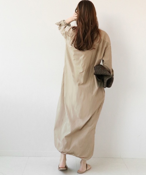 ARMEN(アーメン)の「【ARMEN/アーメン】 UTILITY BAND COLLAR LONG OP POPLI:ワンピース◆(ワンピース・レディース・ベージュ/グレー・FREE)」の14枚目の写真