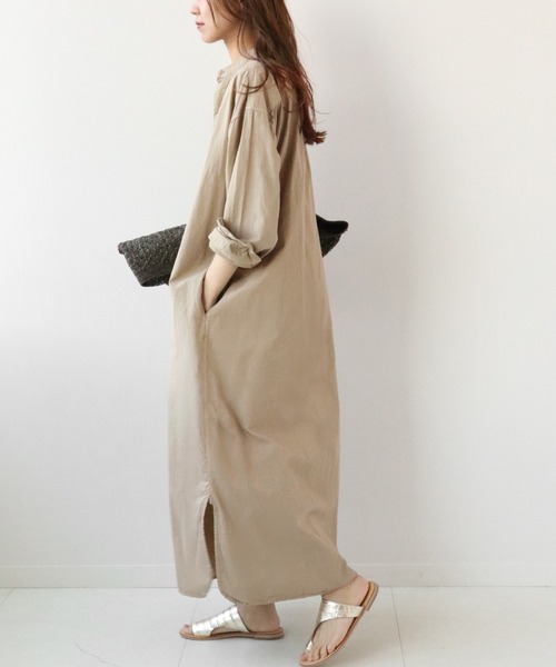ARMEN(アーメン)の「【ARMEN/アーメン】 UTILITY BAND COLLAR LONG OP POPLI:ワンピース◆(ワンピース・レディース・ベージュ/グレー・FREE)」の11枚目の写真