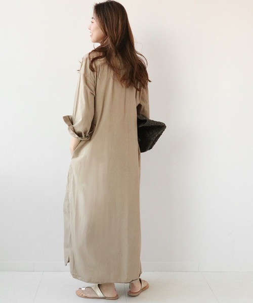 ARMEN(アーメン)の「【ARMEN/アーメン】 UTILITY BAND COLLAR LONG OP POPLI:ワンピース◆(ワンピース・レディース・ベージュ/グレー・FREE)」の13枚目の写真