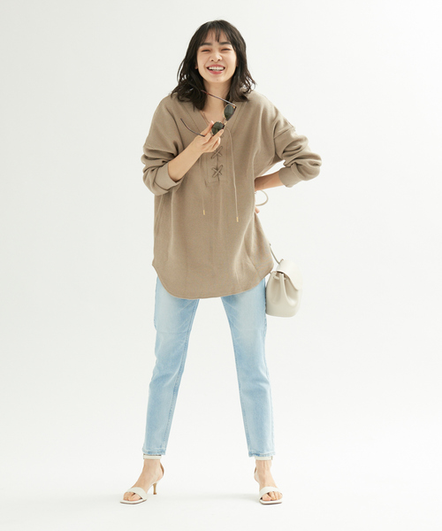 Rouge vif Anna（ルージュヴィフアンナ）の「2WAYワッフルカーデ（カーディガン/ボレロ・レディース・チャコールグレー/ベージュ/アイボリー・フリー）」の18枚目の写真