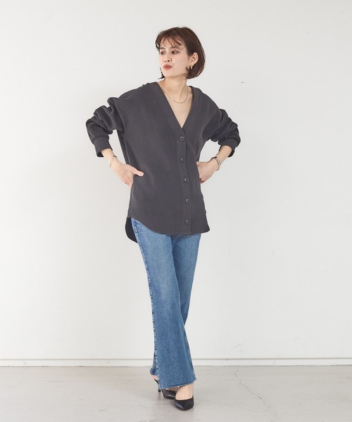 Rouge vif Anna（ルージュヴィフアンナ）の「2WAYワッフルカーデ（カーディガン/ボレロ・レディース・チャコールグレー/ベージュ/アイボリー・フリー）」の6枚目の写真