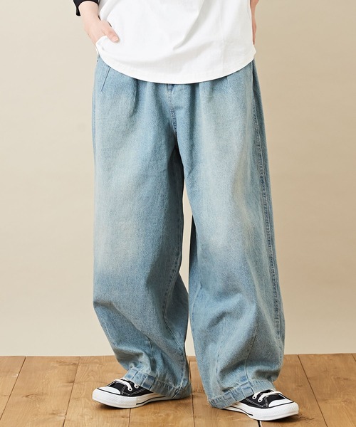 Web限定 バルーン ワイド ウエストゴム デニムパンツ デニムパンツ Cube Sugar キューブシュガー のファッション通販 Zozotown