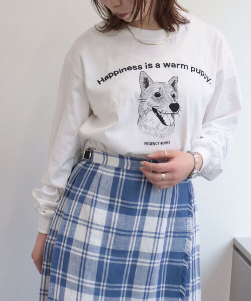 FREDY&GLOSTER（フレディアンドグロスター）の「【Regency Works/リージェンシーワークス】long sleeve animal print T プリントロンT（Tシャツ/カットソー・レディース・オフホワイト/アイボリー/ホワイト系その他/キナリ・MEDIUM）」の3枚目の写真