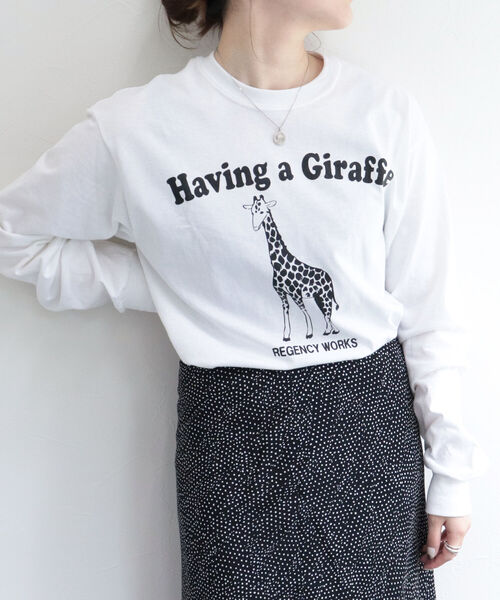 FREDY&GLOSTER（フレディアンドグロスター）の「【Regency Works/リージェンシーワークス】long sleeve animal print T プリントロンT（Tシャツ/カットソー・レディース・オフホワイト/アイボリー/ホワイト系その他/キナリ・MEDIUM）」の4枚目の写真