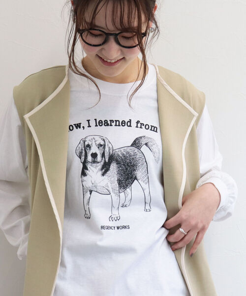 FREDY&GLOSTER（フレディアンドグロスター）の「【Regency Works/リージェンシーワークス】long sleeve animal print T プリントロンT（Tシャツ/カットソー・レディース・オフホワイト/アイボリー/ホワイト系その他/キナリ・MEDIUM）」の2枚目の写真