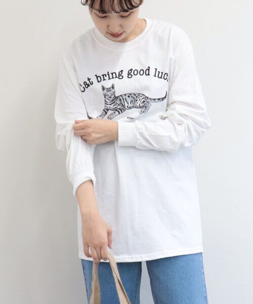 FREDY&GLOSTER（フレディアンドグロスター）の「【Regency Works/リージェンシーワークス】long sleeve animal print T プリントロンT（Tシャツ/カットソー・レディース・オフホワイト/アイボリー/ホワイト系その他/キナリ・MEDIUM）」の19枚目の写真