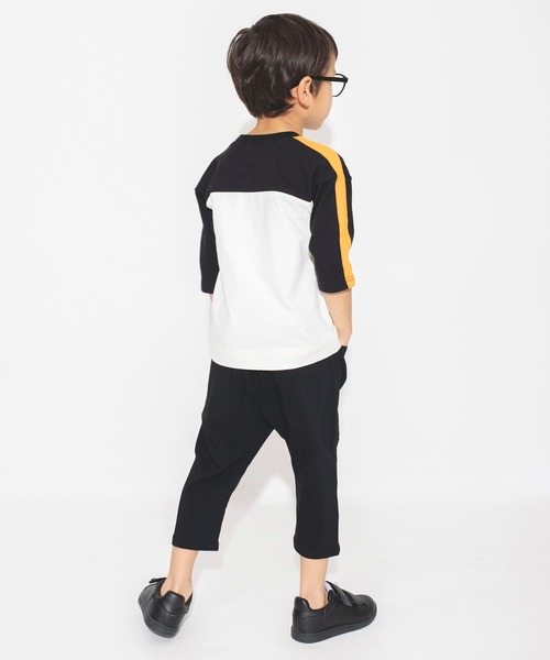 BRANSHES(ブランシェス)の「【立体ワッペン】ライン入り七分袖Tシャツ(Tシャツ/カットソー・キッズ・ブラック/レモンイエロー・90/100/110/120/130/140/150)」の22枚目の写真