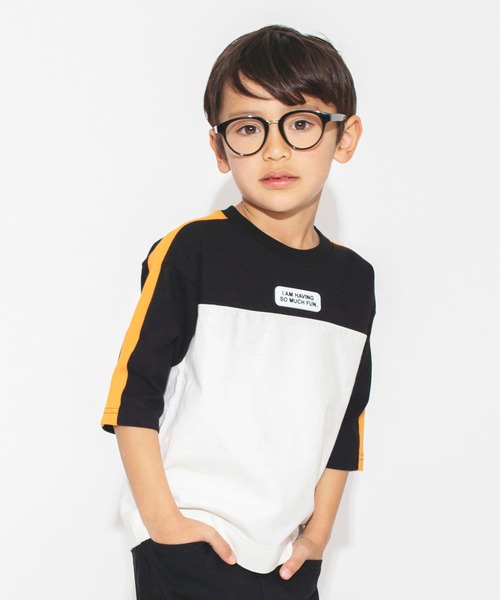 BRANSHES(ブランシェス)の「【立体ワッペン】ライン入り七分袖Tシャツ(Tシャツ/カットソー・キッズ・ブラック/レモンイエロー・90/100/110/120/130/140/150)」の18枚目の写真