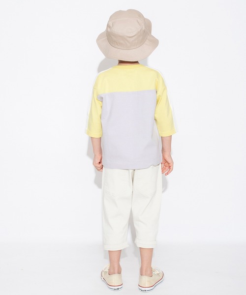 BRANSHES(ブランシェス)の「【立体ワッペン】ライン入り七分袖Tシャツ(Tシャツ/カットソー・キッズ・ブラック/レモンイエロー・90/100/110/120/130/140/150)」の19枚目の写真