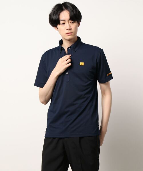 Loudmouth(ラウドマウス)の「LOUDMOUTH/ラウドマウス ゴルフウェア ワンポイント ロゴ 吸汗速乾 UVカット 接触冷感 ボタンダウン 無地 半袖 ポロシャツ(ポロシャツ・メンズ・ピンク/ブルー/ホワイト/ブラック/レッド/ターコイズブルー/イエロー/ネイビー・M/LL/XL/L/XXL)」の3枚目の写真