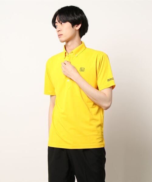 Loudmouth(ラウドマウス)の「LOUDMOUTH/ラウドマウス ゴルフウェア ワンポイント ロゴ 吸汗速乾 UVカット 接触冷感 ボタンダウン 無地 半袖 ポロシャツ(ポロシャツ・メンズ・ピンク/ブルー/ホワイト/ブラック/レッド/ターコイズブルー/イエロー/ネイビー・M/LL/XL/L/XXL)」の6枚目の写真