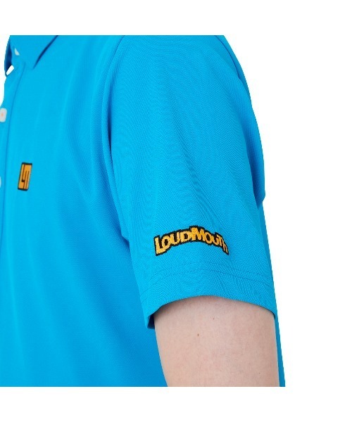Loudmouth(ラウドマウス)の「LOUDMOUTH/ラウドマウス ゴルフウェア ワンポイント ロゴ 吸汗速乾 UVカット 接触冷感 ボタンダウン 無地 半袖 ポロシャツ(ポロシャツ・メンズ・ピンク/ブルー/ホワイト/ブラック/レッド/ターコイズブルー/イエロー/ネイビー・M/LL/XL/L/XXL)」の14枚目の写真
