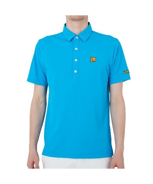 Loudmouth(ラウドマウス)の「LOUDMOUTH/ラウドマウス ゴルフウェア ワンポイント ロゴ 吸汗速乾 UVカット 接触冷感 ボタンダウン 無地 半袖 ポロシャツ(ポロシャツ・メンズ・ピンク/ブルー/ホワイト/ブラック/レッド/ターコイズブルー/イエロー/ネイビー・M/LL/XL/L/XXL)」の10枚目の写真