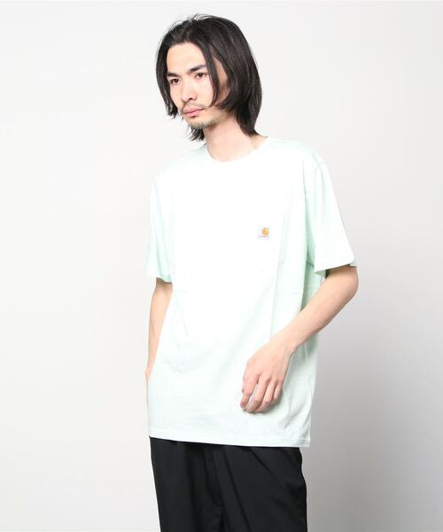 Carhartt WIP(カーハートダブリューアイピー)の「S/S POCKET T-SHIRT(Tシャツ/カットソー・メンズ・ブラック/ダークネイビー/イエロー/ヘザーグレー/カーキ/ピンク系その他/オレンジ/ホワイト/グリーン系その他/オレンジ系その他・LARGE/MEDIUM/X-LARGE/SMALL/XX-LARGE/X-SMALL)」の6枚目の写真