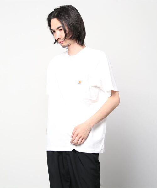 Carhartt WIP(カーハートダブリューアイピー)の「S/S POCKET T-SHIRT(Tシャツ/カットソー・メンズ・ブラック/ダークネイビー/イエロー/ヘザーグレー/カーキ/ピンク系その他/オレンジ/ホワイト/グリーン系その他/オレンジ系その他・LARGE/MEDIUM/X-LARGE/SMALL/XX-LARGE/X-SMALL)」の3枚目の写真