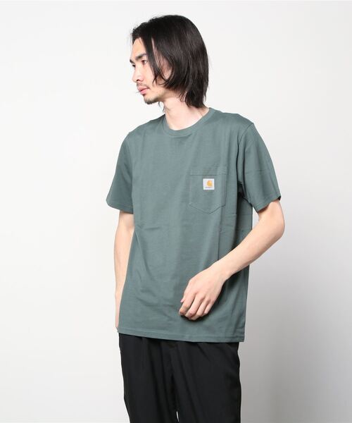 Carhartt WIP(カーハートダブリューアイピー)の「S/S POCKET T-SHIRT(Tシャツ/カットソー・メンズ・ブラック/ダークネイビー/イエロー/ヘザーグレー/カーキ/ピンク系その他/オレンジ/ホワイト/グリーン系その他/オレンジ系その他・LARGE/MEDIUM/X-LARGE/SMALL/XX-LARGE/X-SMALL)」の1枚目の写真