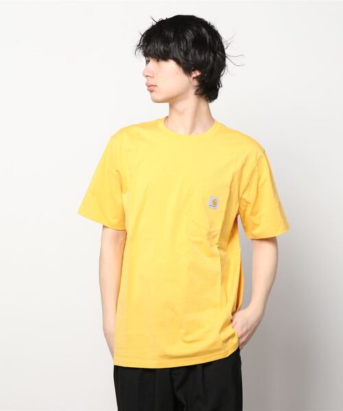 Carhartt WIP(カーハートダブリューアイピー)の「S/S POCKET T-SHIRT(Tシャツ/カットソー・メンズ・ブラック/ダークネイビー/イエロー/ヘザーグレー/カーキ/ピンク系その他/オレンジ/ホワイト/グリーン系その他/オレンジ系その他・LARGE/MEDIUM/X-LARGE/SMALL/XX-LARGE/X-SMALL)」の2枚目の写真