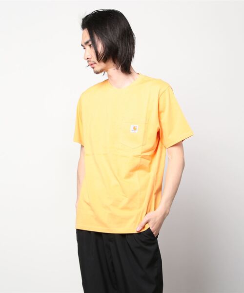 Carhartt WIP(カーハートダブリューアイピー)の「S/S POCKET T-SHIRT(Tシャツ/カットソー・メンズ・ブラック/ダークネイビー/イエロー/ヘザーグレー/カーキ/ピンク系その他/オレンジ/ホワイト/グリーン系その他/オレンジ系その他・LARGE/MEDIUM/X-LARGE/SMALL/XX-LARGE/X-SMALL)」の9枚目の写真