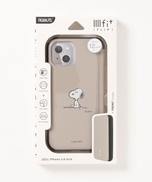 SNOOPY×OLD BETTY'S(スヌーピーカケルオールドベティーズ)の「SNG611 iPhone13mini/12mini ピーナッツllllfit Flip(スマホケース/カバー・レディース・ベージュ/ブラック・FREE)」の7枚目の写真