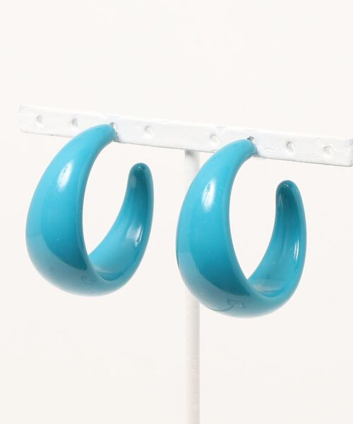 Fun & Daily（ファンアンドデイリー）の「F&D : カラーカールピアス（ピアス（両耳用）・レディース・ホワイト/ブラック/レッド/ターコイズブルー/オレンジ/グリーン・FREE）」の8枚目の写真