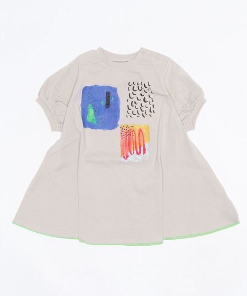 HOGAN RANCH WEAR（ホーガンランチウエア）の「ランタンスリーブワンピース（90～130cm）（ワンピース・キッズ・ライトグレー/オフホワイト/ストライプ/チャコール・90/100/110/120/130）」の3枚目の写真