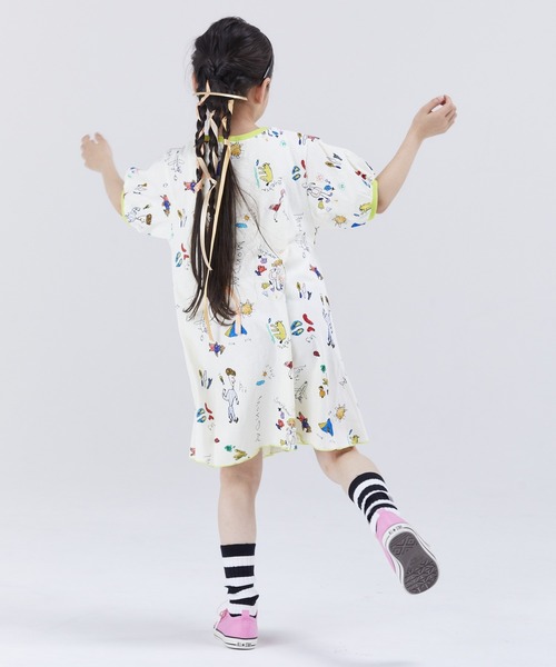 HOGAN RANCH WEAR（ホーガンランチウエア）の「ランタンスリーブワンピース（90～130cm）（ワンピース・キッズ・ライトグレー/オフホワイト/ストライプ/チャコール・90/100/110/120/130）」の10枚目の写真