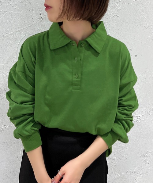 apres jour mignon(アプレジュールミニョン)の「ポロTシャツ【ZOZOTOWN限定アイテム】(シャツ/ブラウス・レディース・ブラック/ナチュラル/グリーン・フリー/X-LARGE)」の3枚目の写真