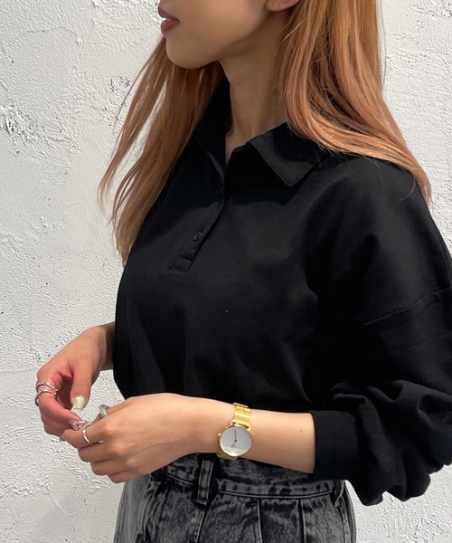 apres jour mignon(アプレジュールミニョン)の「ポロTシャツ【ZOZOTOWN限定アイテム】(シャツ/ブラウス・レディース・ブラック/ナチュラル/グリーン・フリー/X-LARGE)」の5枚目の写真