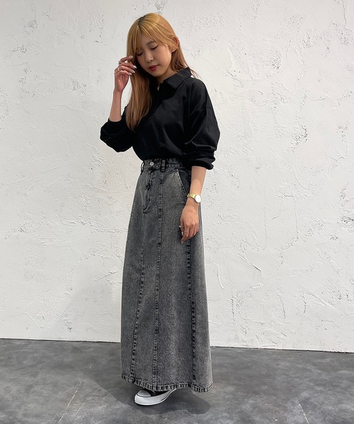 apres jour mignon(アプレジュールミニョン)の「ポロTシャツ【ZOZOTOWN限定アイテム】(シャツ/ブラウス・レディース・ブラック/ナチュラル/グリーン・フリー/X-LARGE)」の7枚目の写真