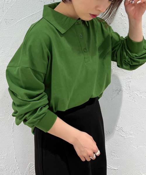 apres jour mignon(アプレジュールミニョン)の「ポロTシャツ【ZOZOTOWN限定アイテム】(シャツ/ブラウス・レディース・ブラック/ナチュラル/グリーン・フリー/X-LARGE)」の17枚目の写真