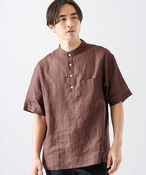 URBAN RESEARCH ROSSO MEN(アーバンリサーチロッソメン)の「『XLサイズあり』リネンヘンリーネックシャツ(シャツ/ブラウス・メンズ・ベージュ/モカ/ブラック・X-LARGE/LARGE/MEDIUM)」の3枚目の写真