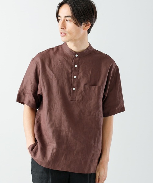 URBAN RESEARCH ROSSO MEN(アーバンリサーチロッソメン)の「『XLサイズあり』リネンヘンリーネックシャツ(シャツ/ブラウス・メンズ・ベージュ/モカ/ブラック・X-LARGE/LARGE/MEDIUM)」の4枚目の写真