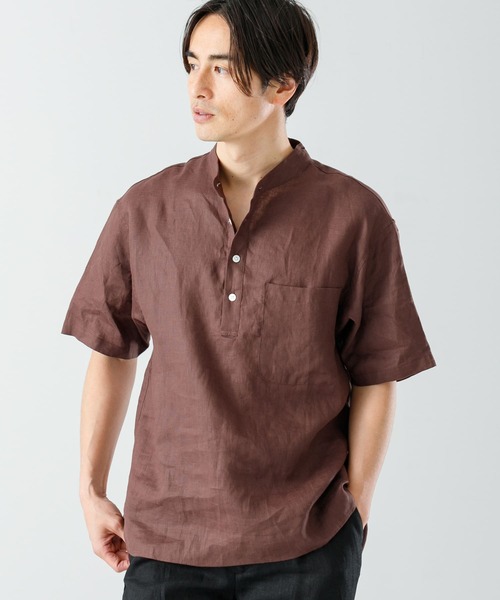 URBAN RESEARCH ROSSO MEN(アーバンリサーチロッソメン)の「『XLサイズあり』リネンヘンリーネックシャツ(シャツ/ブラウス・メンズ・ベージュ/モカ/ブラック・X-LARGE/LARGE/MEDIUM)」の17枚目の写真