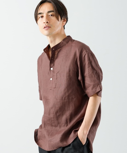 URBAN RESEARCH ROSSO MEN(アーバンリサーチロッソメン)の「『XLサイズあり』リネンヘンリーネックシャツ(シャツ/ブラウス・メンズ・ベージュ/モカ/ブラック・X-LARGE/LARGE/MEDIUM)」の8枚目の写真