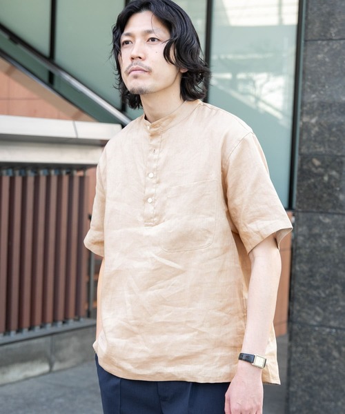 URBAN RESEARCH ROSSO MEN(アーバンリサーチロッソメン)の「『XLサイズあり』リネンヘンリーネックシャツ(シャツ/ブラウス・メンズ・ベージュ/モカ/ブラック・X-LARGE/LARGE/MEDIUM)」の12枚目の写真