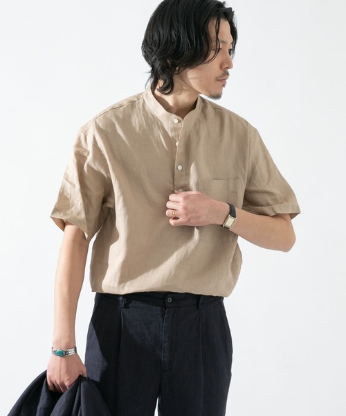 URBAN RESEARCH ROSSO MEN(アーバンリサーチロッソメン)の「『XLサイズあり』リネンヘンリーネックシャツ(シャツ/ブラウス・メンズ・ベージュ/モカ/ブラック・X-LARGE/LARGE/MEDIUM)」の16枚目の写真