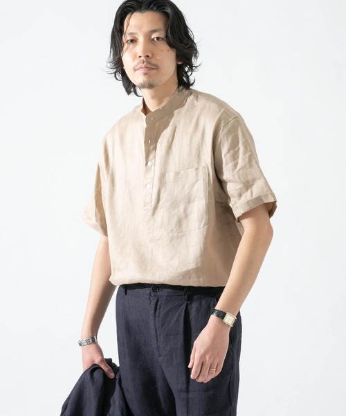 URBAN RESEARCH ROSSO MEN(アーバンリサーチロッソメン)の「『XLサイズあり』リネンヘンリーネックシャツ(シャツ/ブラウス・メンズ・ベージュ/モカ/ブラック・X-LARGE/LARGE/MEDIUM)」の13枚目の写真