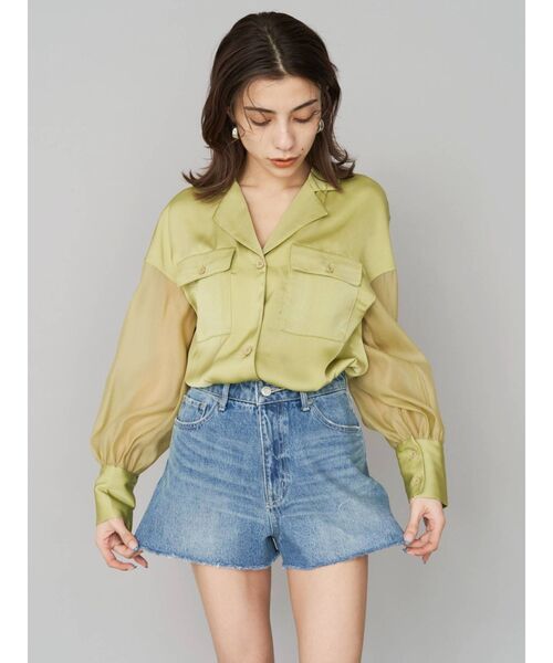 EVRIS（エヴリス）の「BASICデニムショートパンツ（デニムパンツ・レディース・ブラック/ライトブルー/ベージュ・SMALL/MEDIUM）」の5枚目の写真